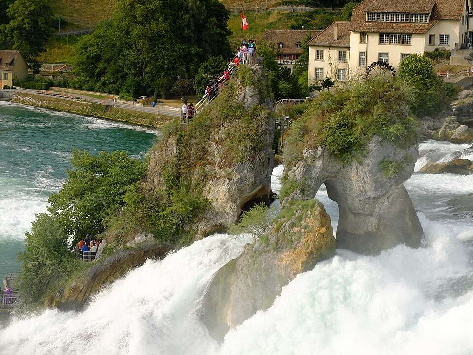 The rocks in the middle of the Rhine Falls