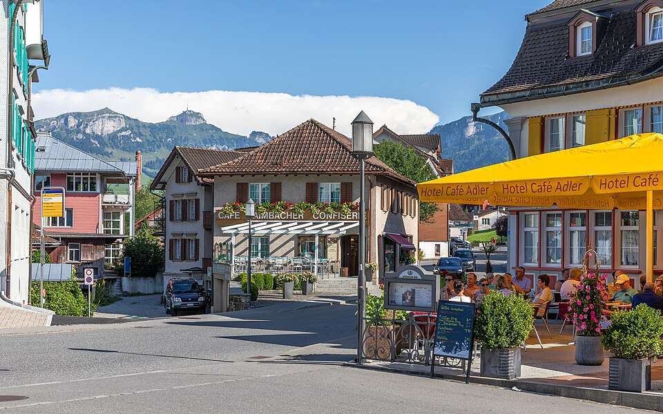 Appenzell village with the Alpstein behind